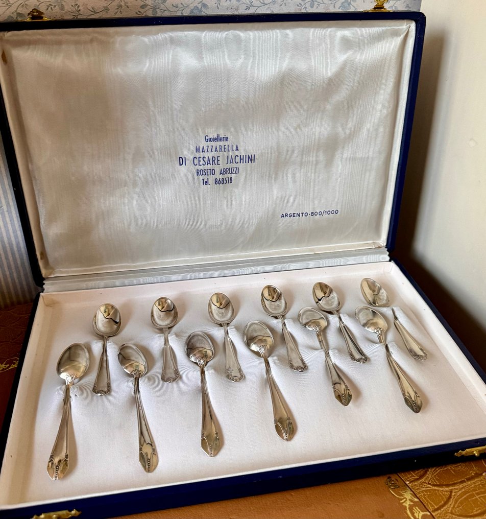 Coffee spoon (12) - .800 silver - Art Deco #1.1