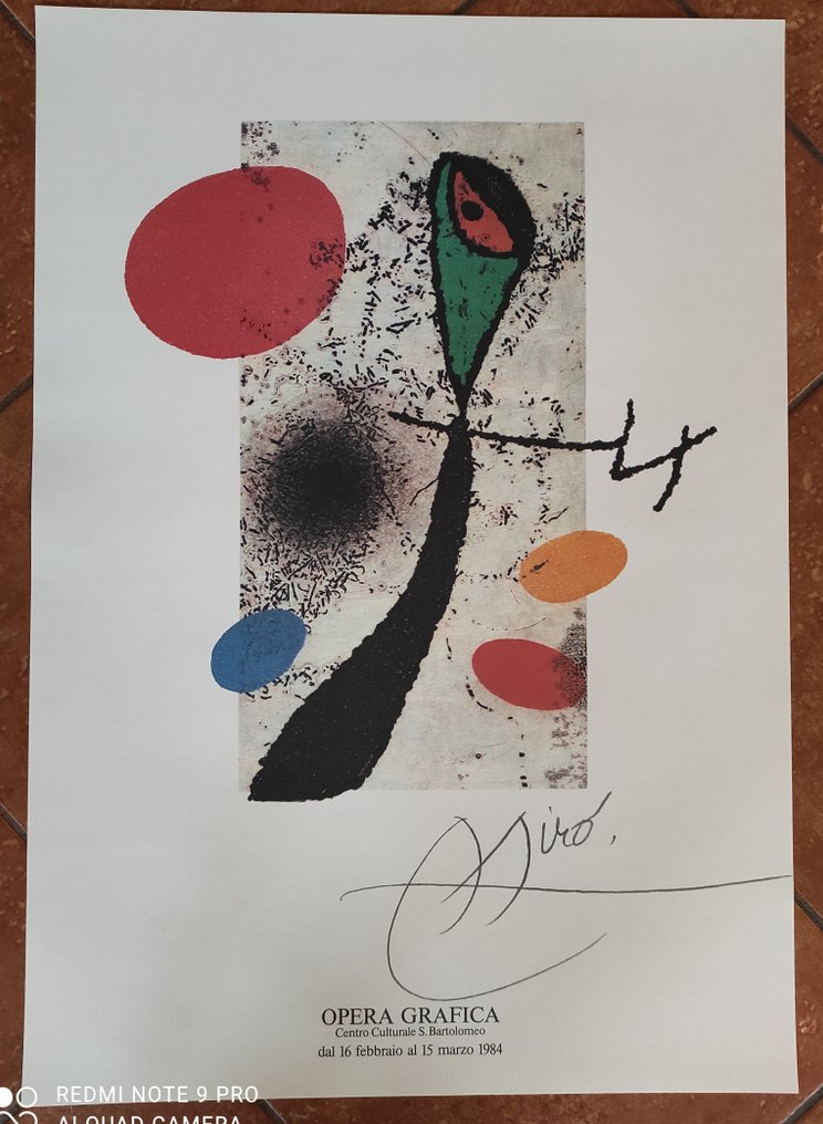 Joan Miró - Joan Mirò - Manifesto mostra centro culturale San Bartolomeo - Bergamo - 1984 - Années 1980 #1.1