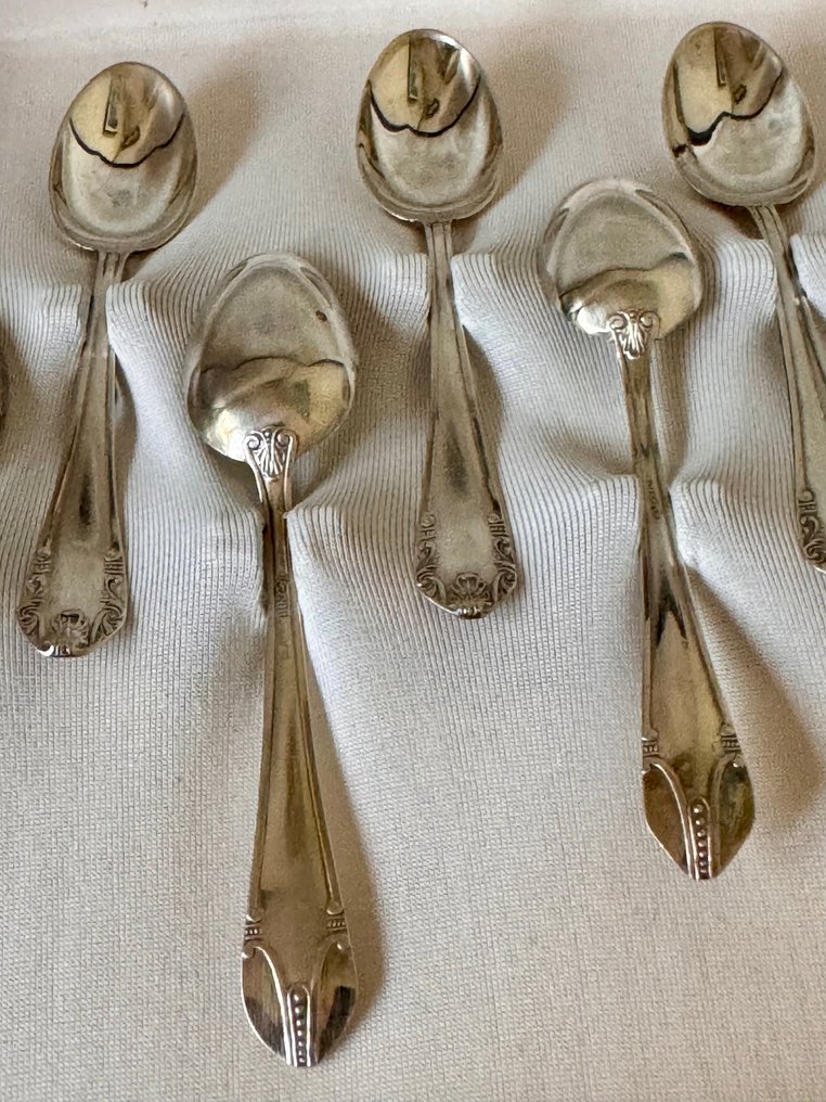Coffee spoon (12) - .800 silver - Art Deco #2.2