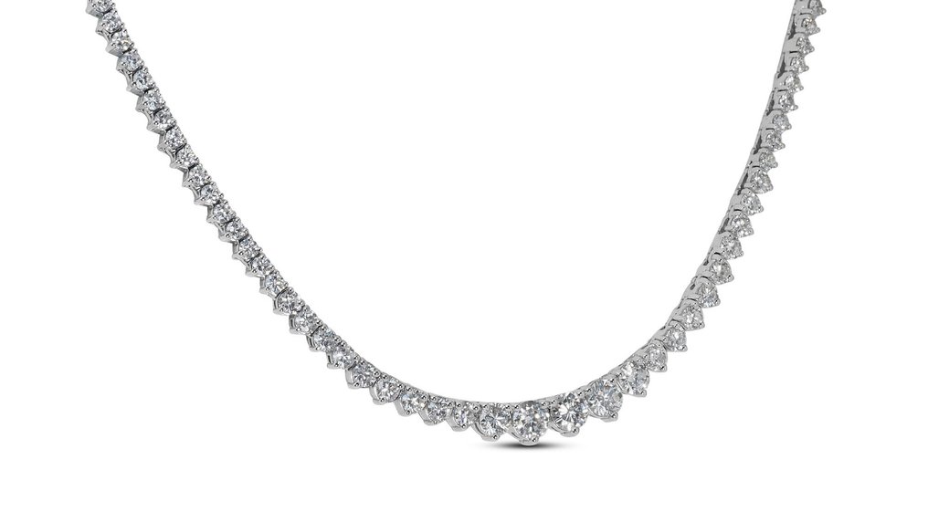 Halskette - 18 kt Weißgold -  7.63ct. tw. Diamant  (Natürlich) #3.1
