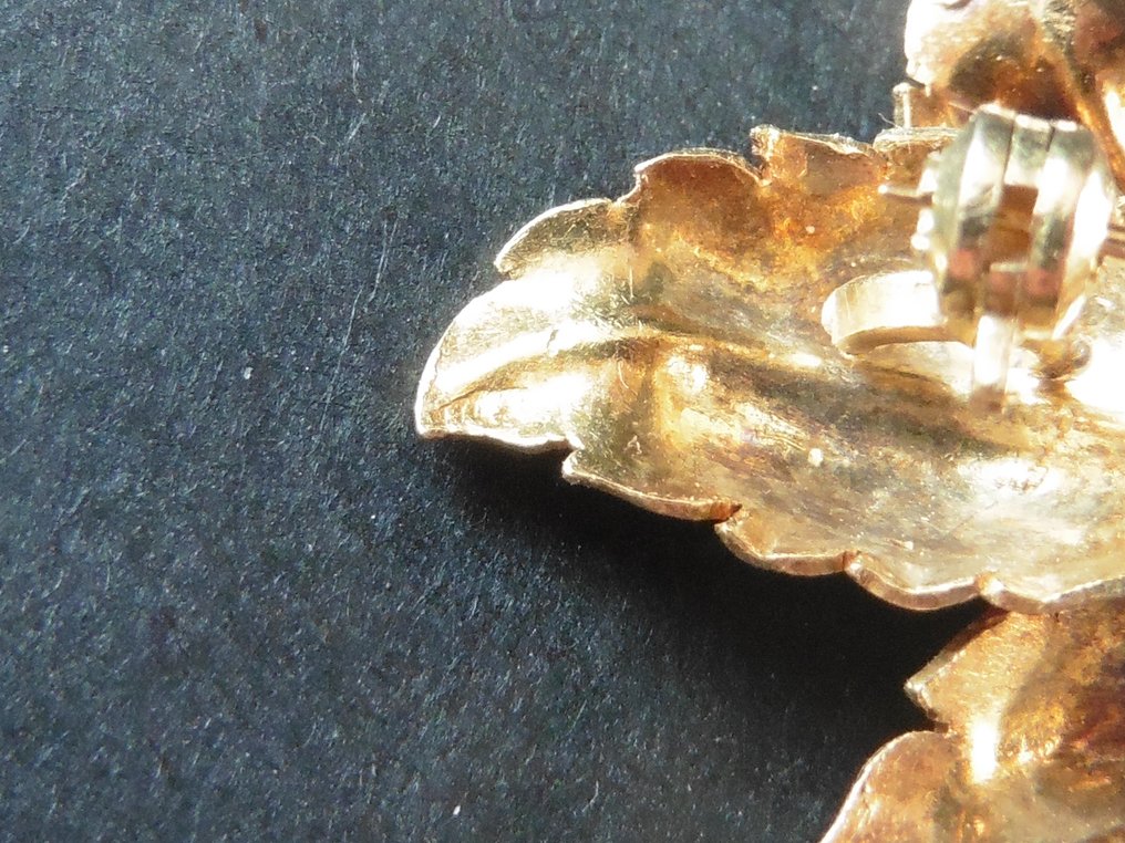 胸针 - 18K包金 黄金, 珊瑚 珊瑚 #3.2