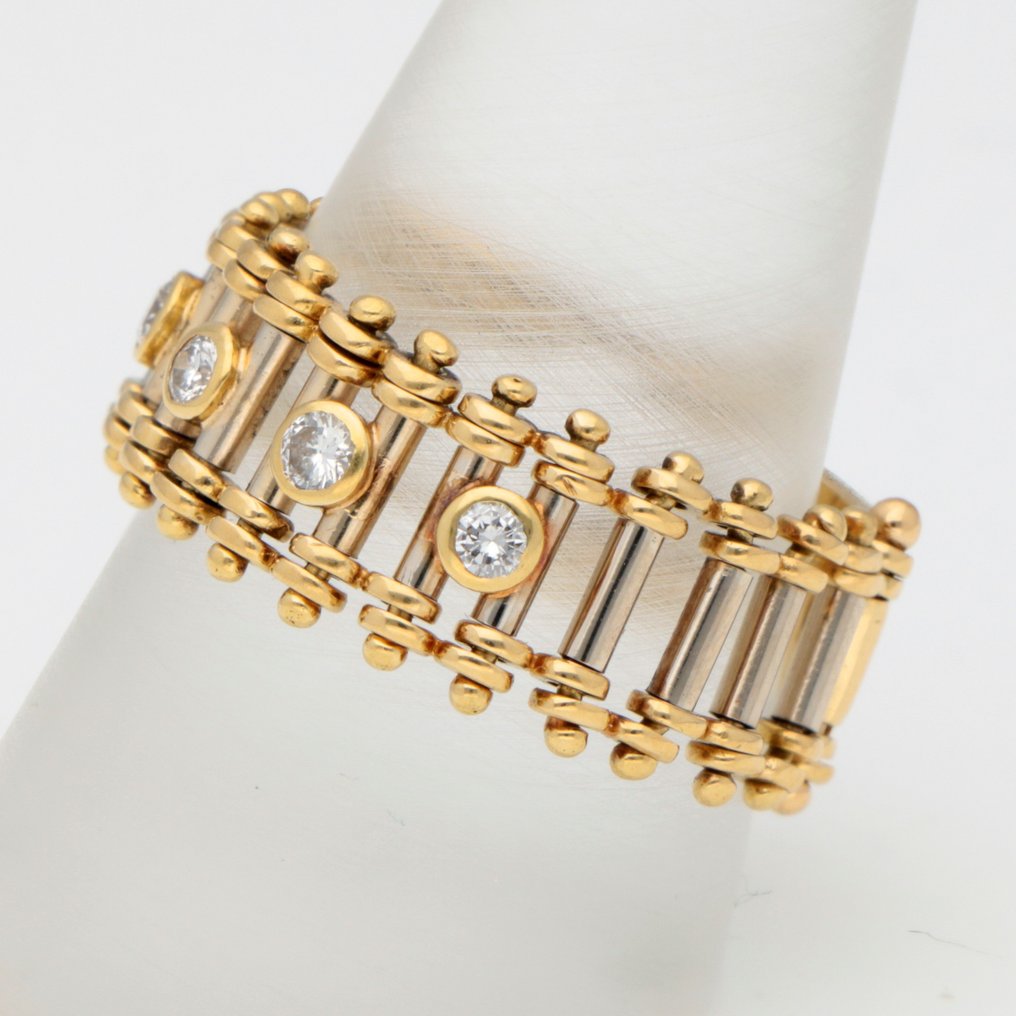 Δαχτυλίδι Δίχρωμο χρυσό -  0.20 tw. Διαμάντι  #2.1
