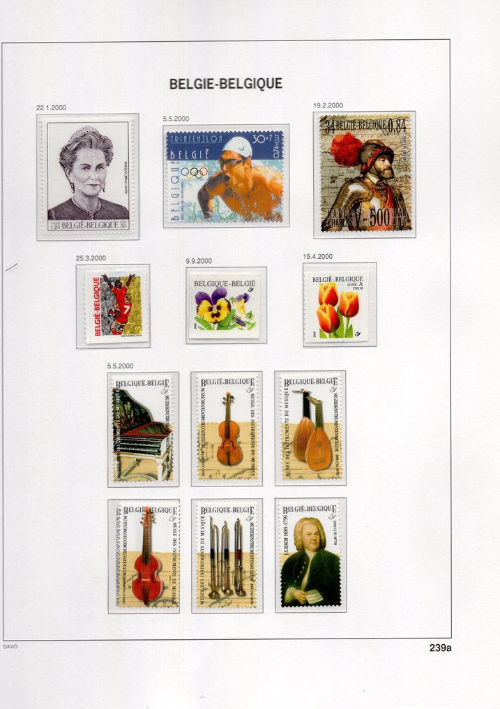 Belgium 2000/2006 - All stamps on Davo sheets from blocks and booklets for DAVO LX VI (see list) #1.1