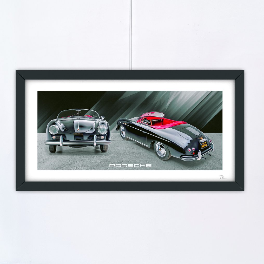 Porsche 356 A 1600 Speedster Roadster, 1957 - Fine Art Photography - Luxury Wooden Framed 80x40 cm - Limited Edition Nr 01 of 30 - Serial AA-111 #1.1