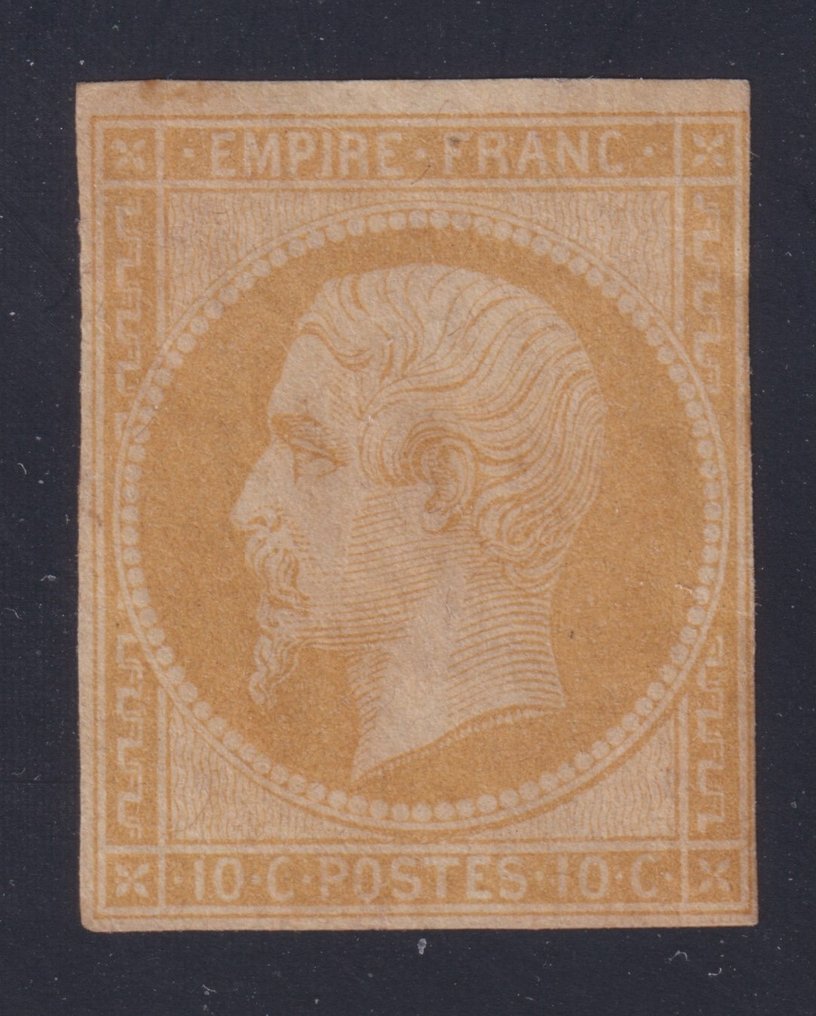 Frankrike 1860 - Empire ND, nr. 13A Ny*, mørk men autentisk tyggegummi, signert kalver. Vakker - Yvert #1.1
