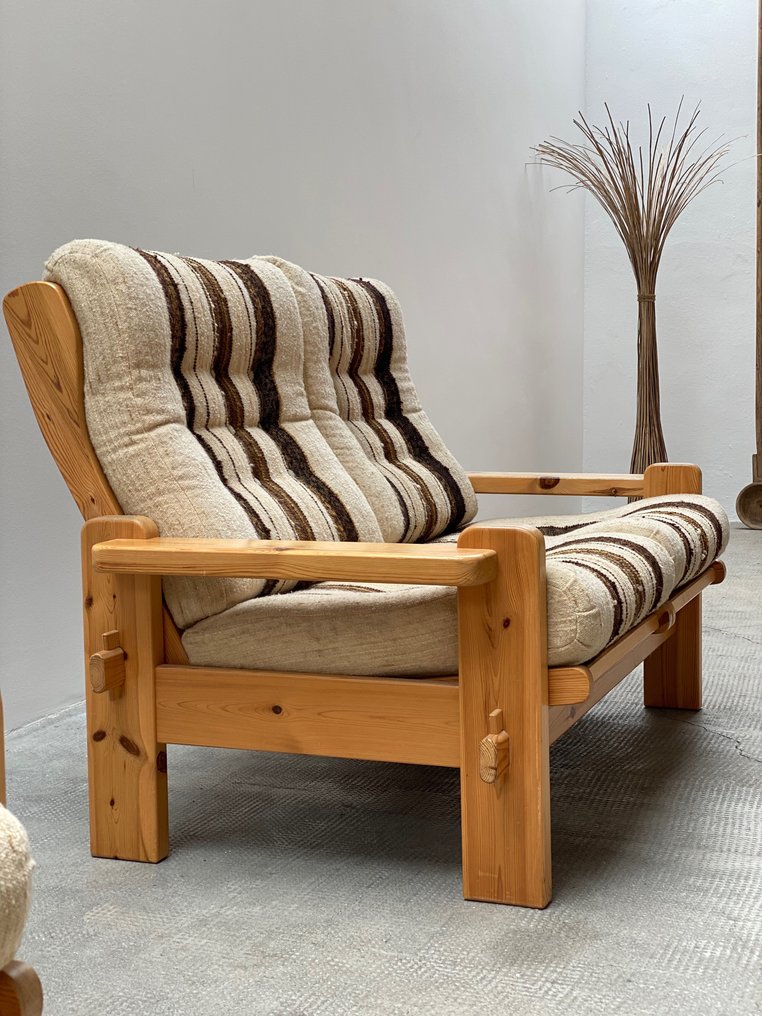 Fotel (2) - Drewno (sosna), tekstylia, len #3.2