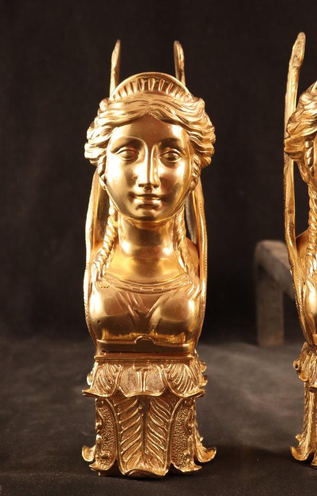 Chenet (2) - Fer, Bronze doré - Sphinx #3.2