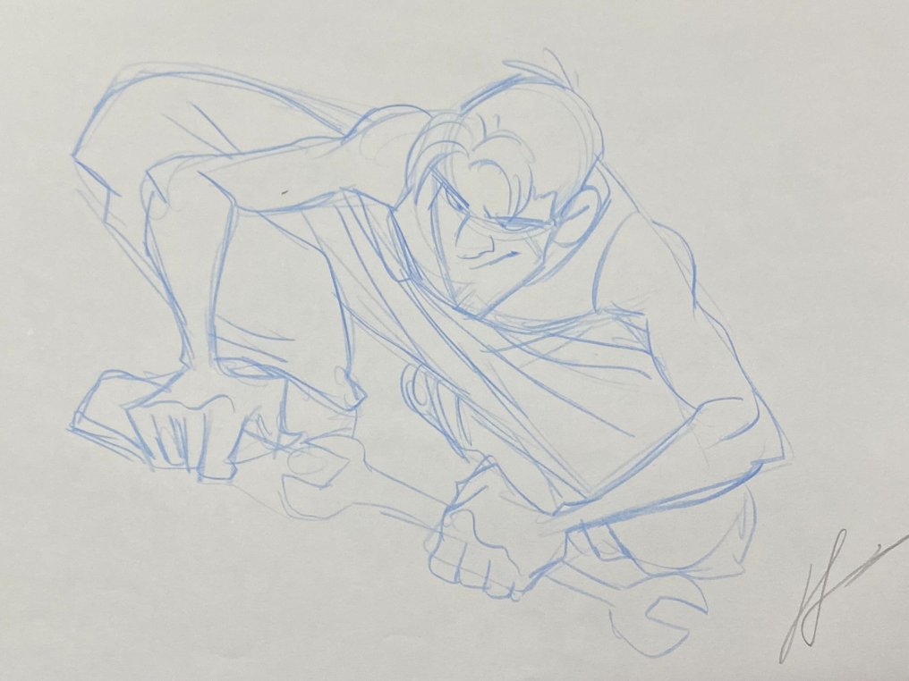 Titan A.E. (2000) - 1 Original animation drawing of Cale Tucker, signed by an animator - very rare! #1.1