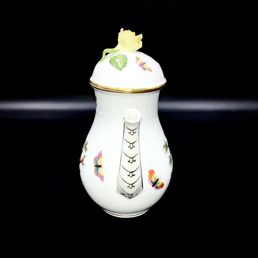 Herend, Hungary - Exquisite Coffee Pot - "Rothschild Bird" Pattern - Dzbanek do kawy - Ręcznie malowana porcelana #2.1