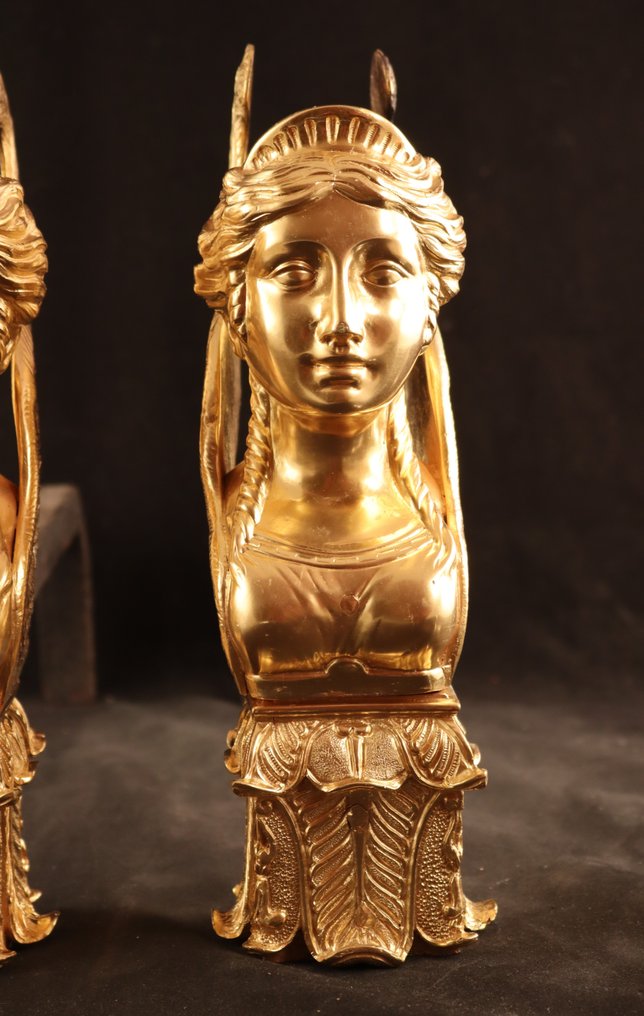 Chenet (2) - Fer, Bronze doré - Sphinx #3.1