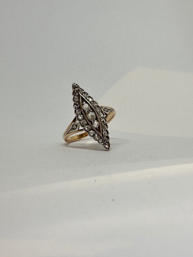 Bolshevik Cut Diamond Ring - 戒指 - 14K包金 玫瑰金, 银 钻石  (天然) #2.1
