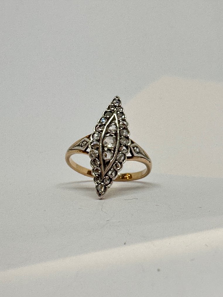 Bolshevik Cut Diamond Ring - 戒指 - 14K包金 玫瑰金, 银 钻石  (天然) #1.2