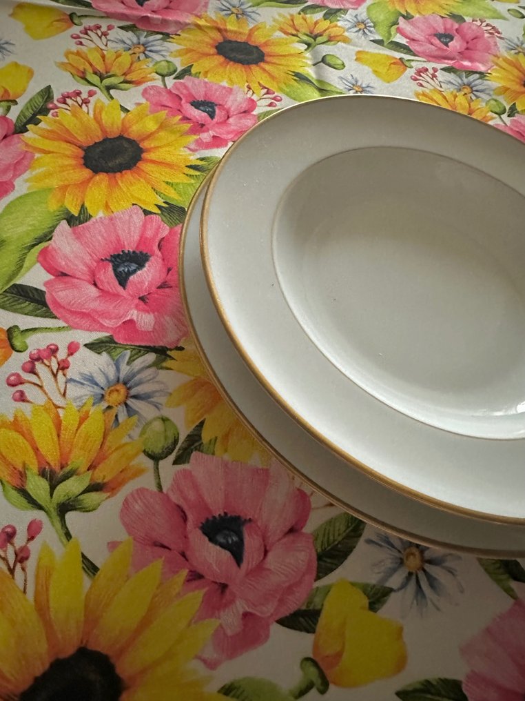 優雅的 Sanderson 布料桌布，飾有花卉圖案和野花 - 紡織品  - 3 m - 1.43 m #2.1