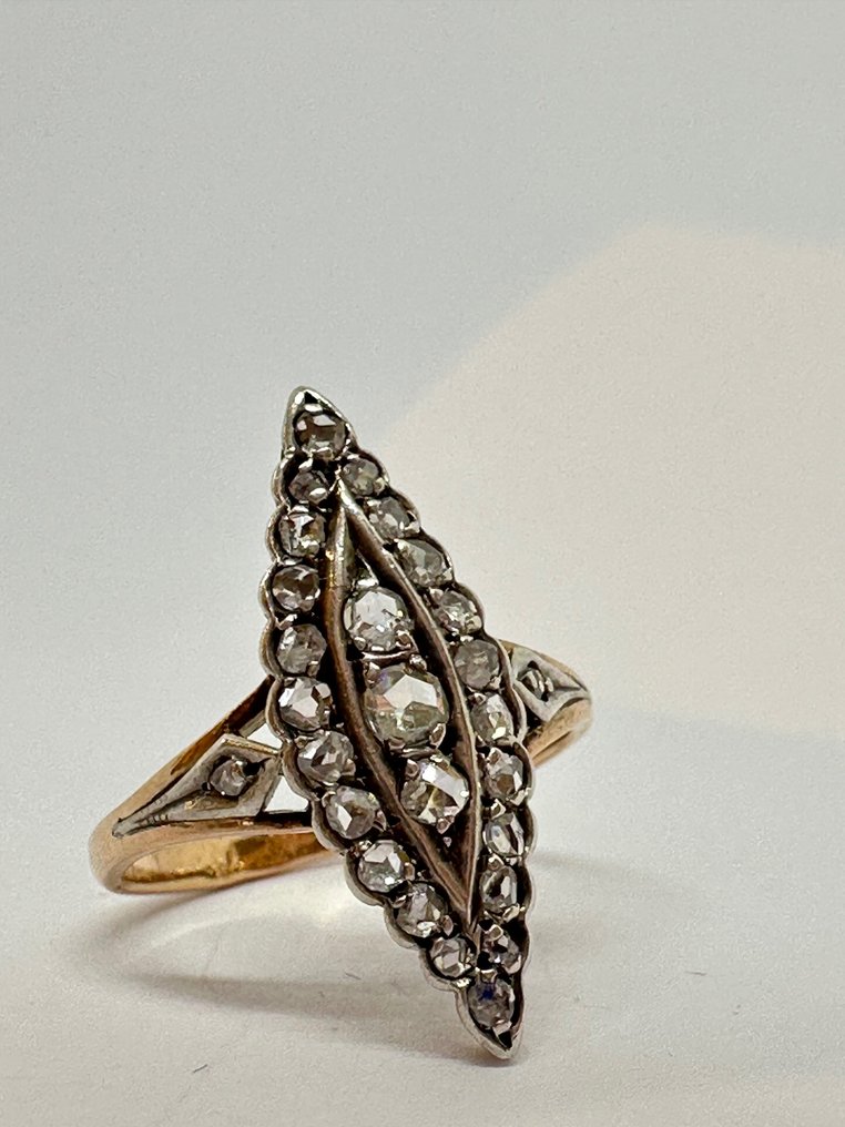 Bolshevik Cut Diamond Ring - 戒指 - 14K包金 玫瑰金, 银 钻石  (天然) #1.1