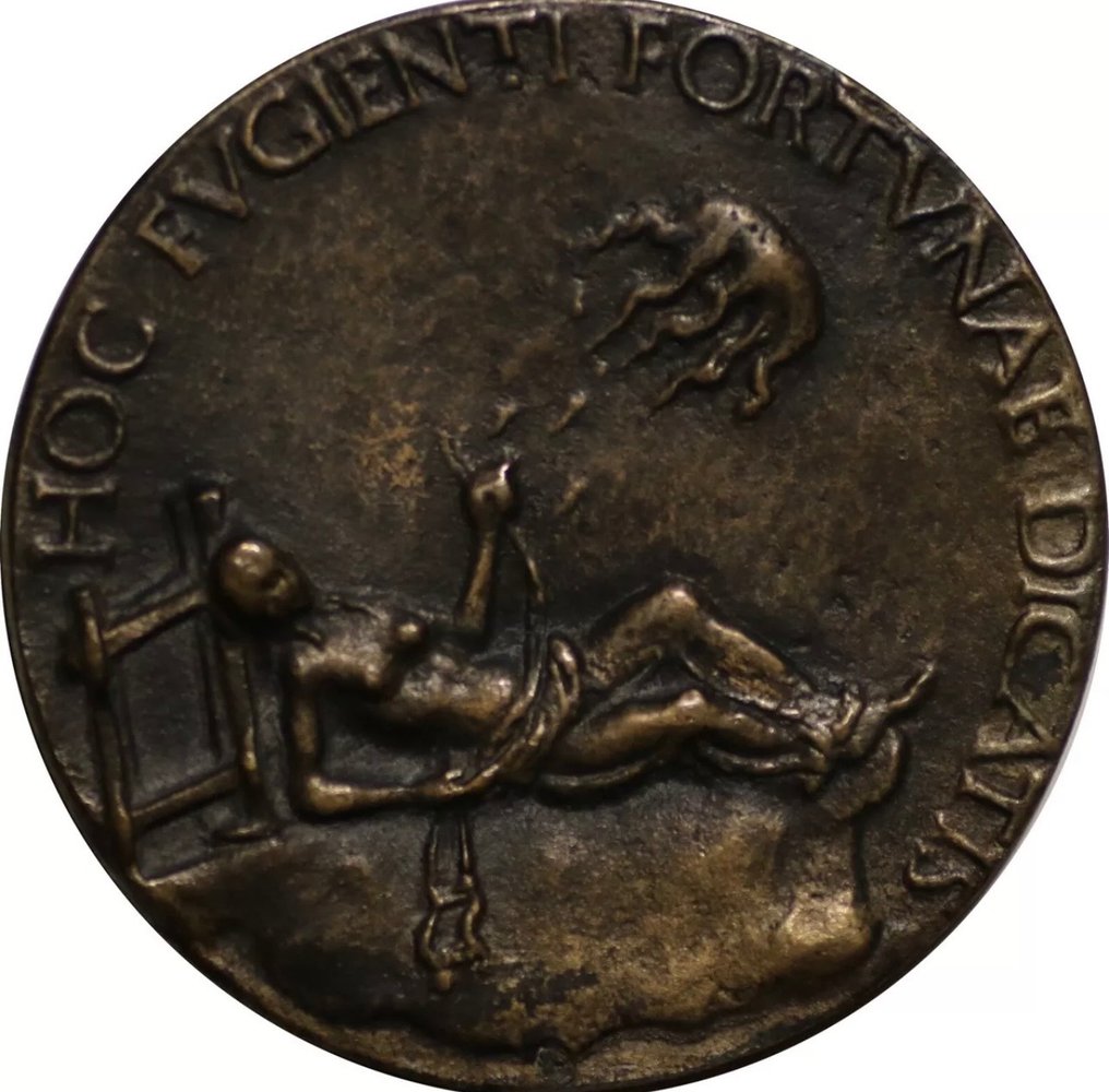 Italia. Bronze medal (Senza Data) "Elisabetta Gonzaga Duchessa" - opus Adriano Fiorentino (1429-1503) #1.2