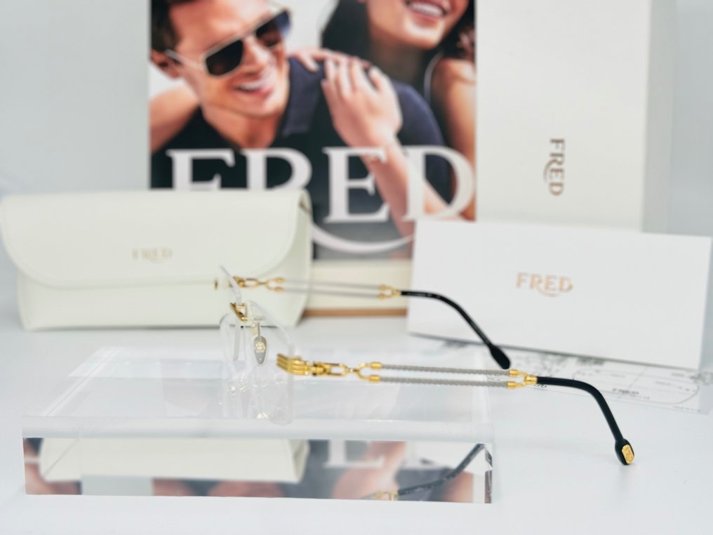 Other brand - Fred Rimless Double Lenght Bicolor Gold Planted Ref. FG50047 100% Genuine - Okulary przeciwsłoneczne #2.2
