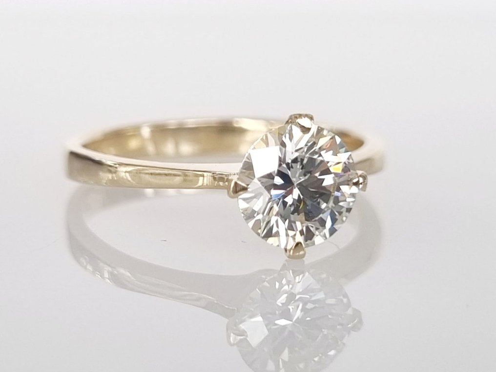 订婚戒指 - 14K包金 黄金 -  1.02ct. tw. 钻石  (天然) #2.1