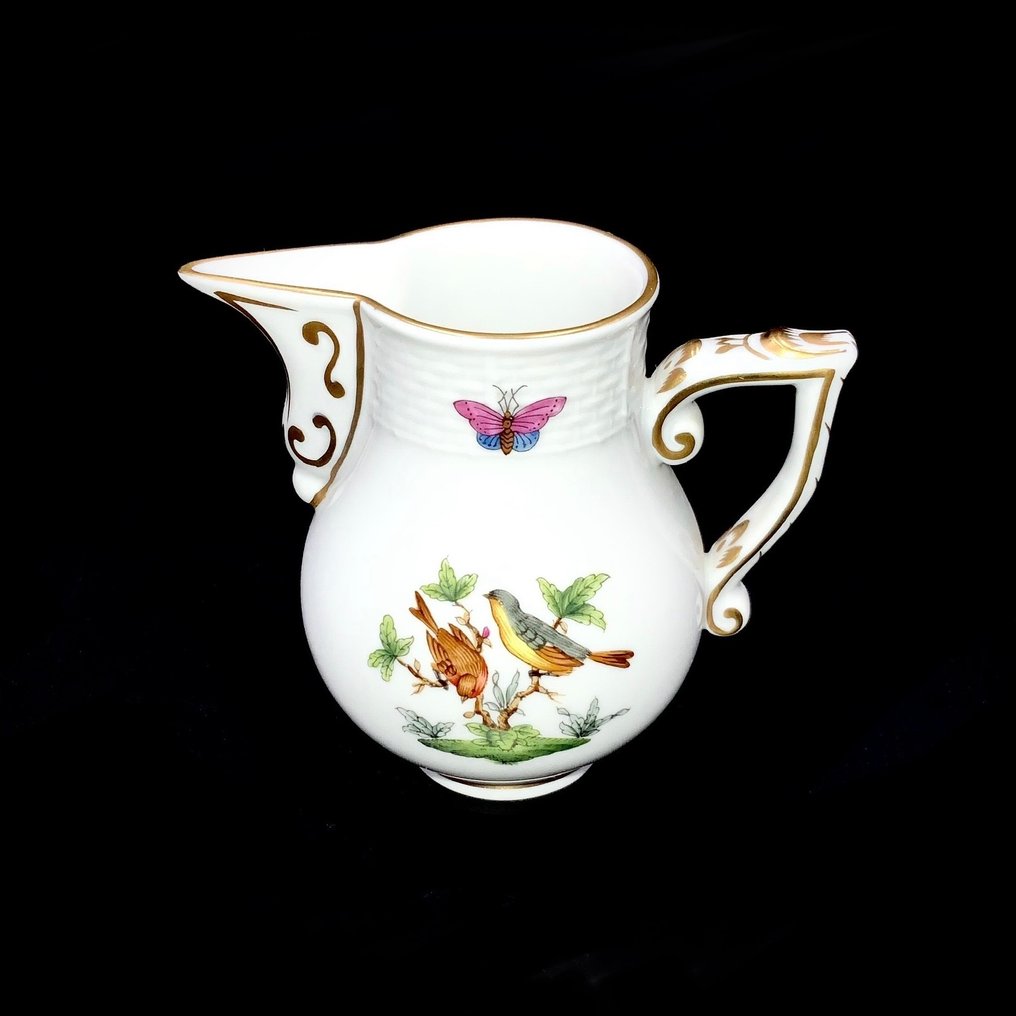 Herend, Hungary - Exquisite Milk Jug - "Rothschild Bird" Pattern - Milk jug - Hand Painted Porcelain #1.1