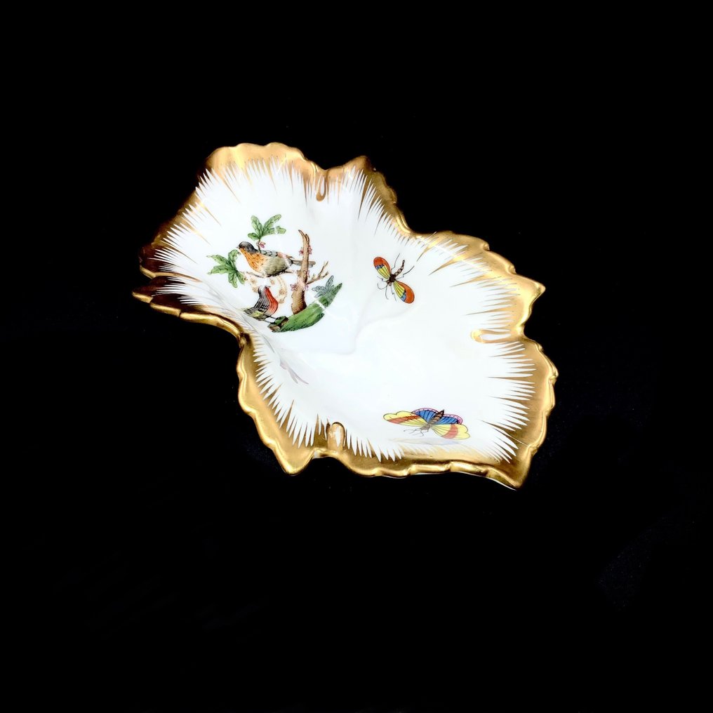 Herend - Jewell Vide Poche (14,5 cm) - "Rothschild Bird" Pattern - Prato - Porcelana pintada à mão #1.1