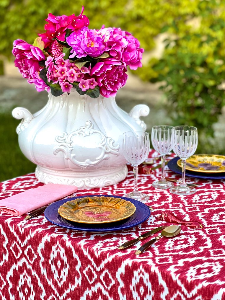 Ikat-style printed tablecloth for large tables. - Tablecloth  - 270 cm - 180 cm #1.0
