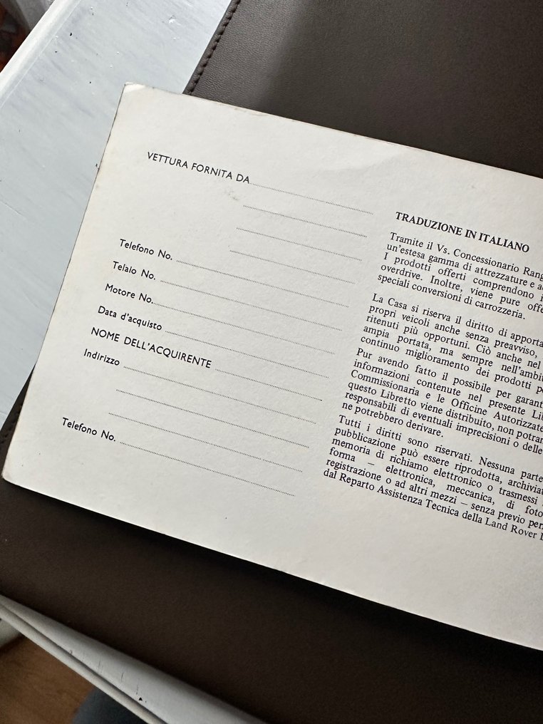 Range Rover Uso e manutenzione - 1970 #3.2