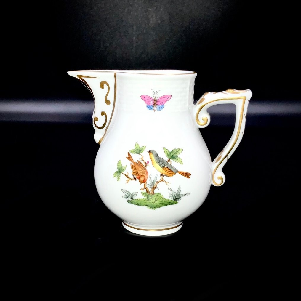 Herend, Hungary - Exquisite Milk Jug - "Rothschild Bird" Pattern - Milk jug - Hand Painted Porcelain #1.2