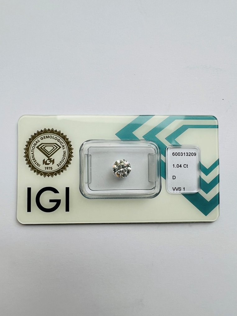 1 pcs Gyémánt  (Természetes)  - 1.04 ct - D (színtelen) - VVS1 - Nemzetközi Gemmológiai Intézet (IGI) - 3x Ideális vágás #1.1
