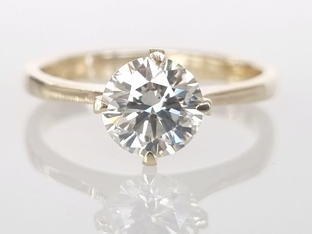 Verlobungsring - 14 kt Gelbgold -  1.02ct. tw. Diamant  (Natürlich) #1.1