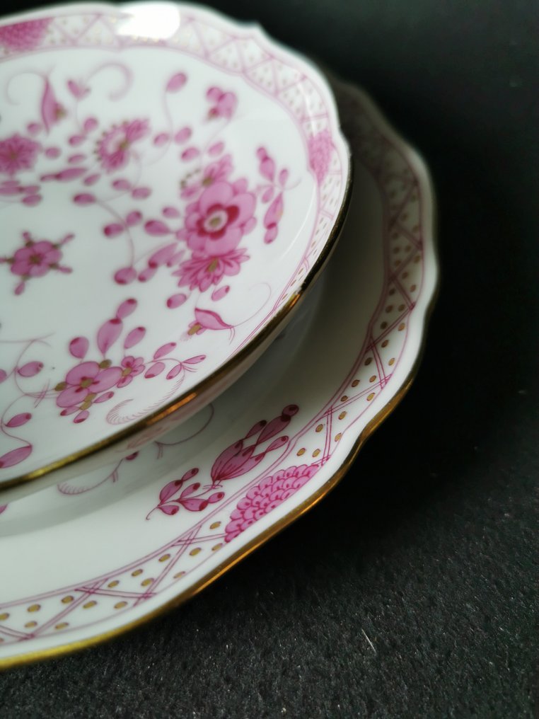 Meissen - 杯子和碟子 (3) - 1.Wahl紫色印度画咖啡杯 #3.2