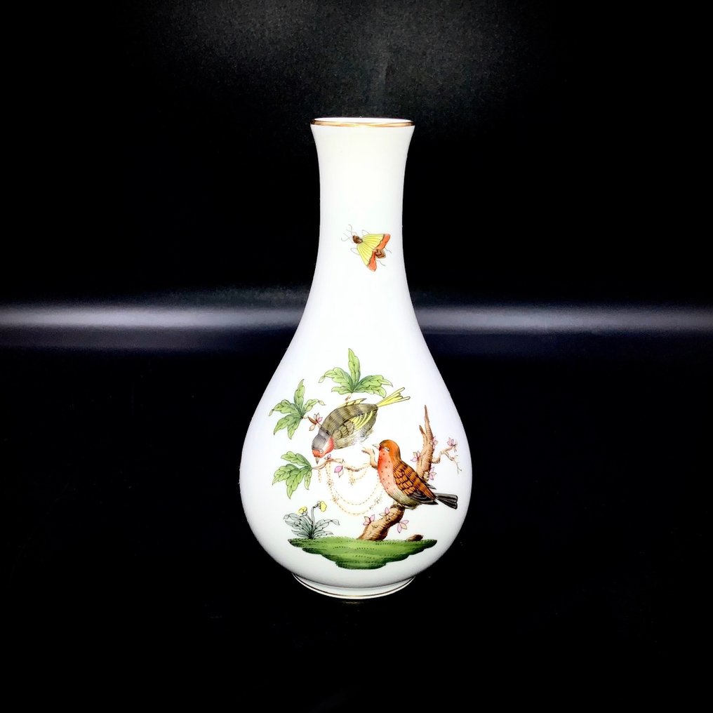 Herend, Hungary - Exquisite Vase (15,5 cm) - "Rothschild Bird" Pattern - Vaso  - Porcellana dipinta a mano #1.2