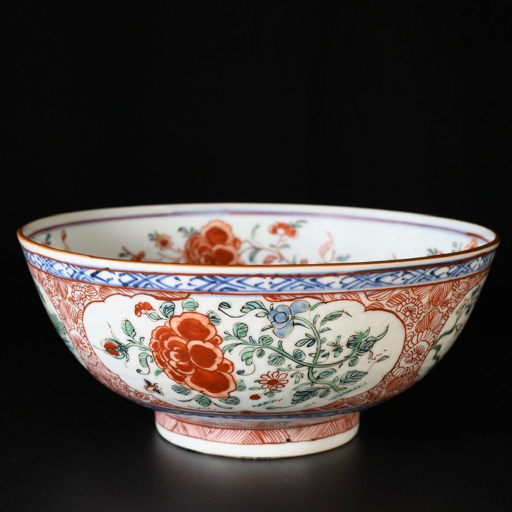 碗 - Rare bol en porcelaine à décor dit "Dame au Parasol", surdécoré en Hollande - 瓷器 #1.2