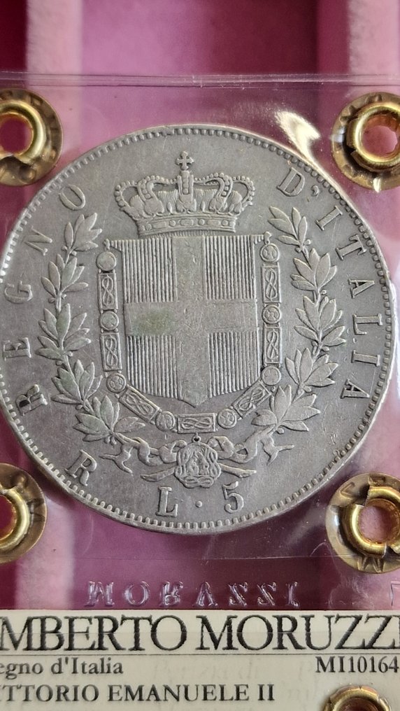 義大利王國. Vittorio Emanuele II di Savoia (1861-1878). 5 Lire 1875/1878 (4 monete) #1.2
