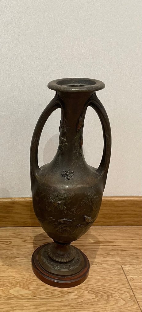 Vase -  Signatur F Moreau  - Rohzink #1.1