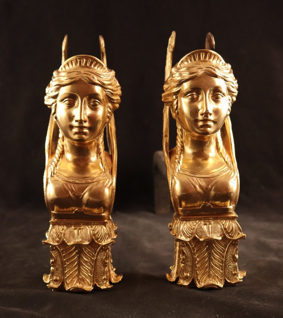 Chenet (2) - Fer, Bronze doré - Sphinx #2.2