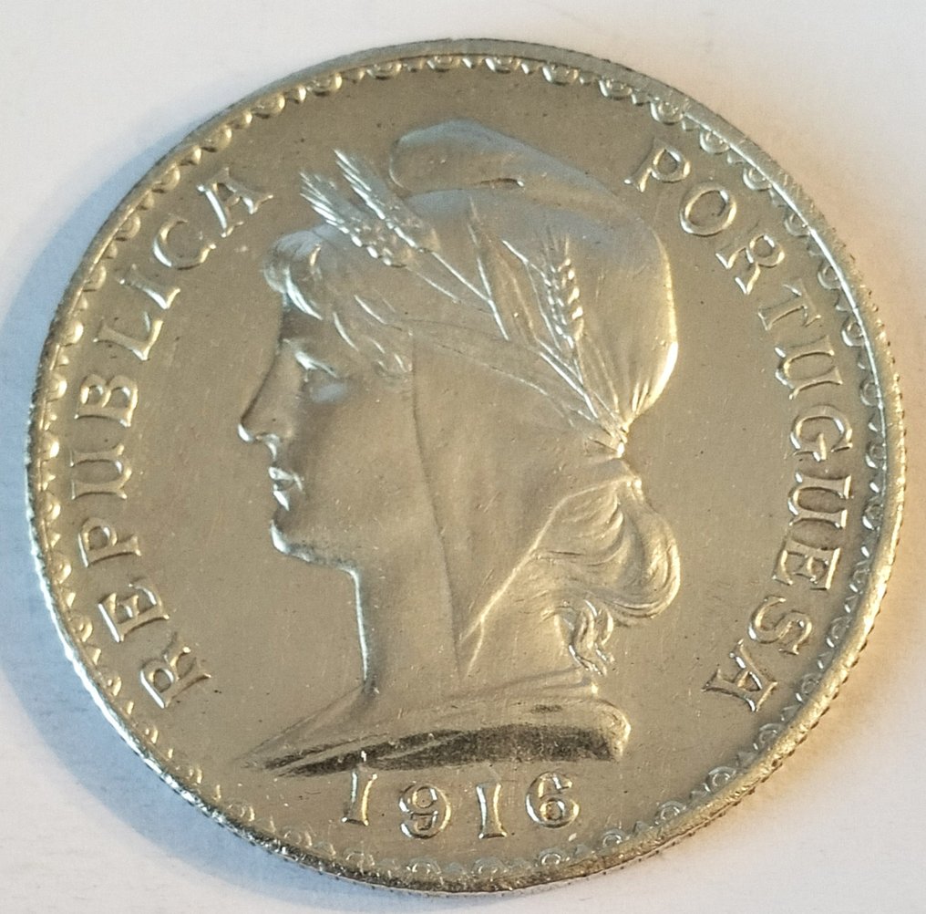 Portugal. Republic. 1 Escudo 1916 (Zonder Minimumprijs) #1.0