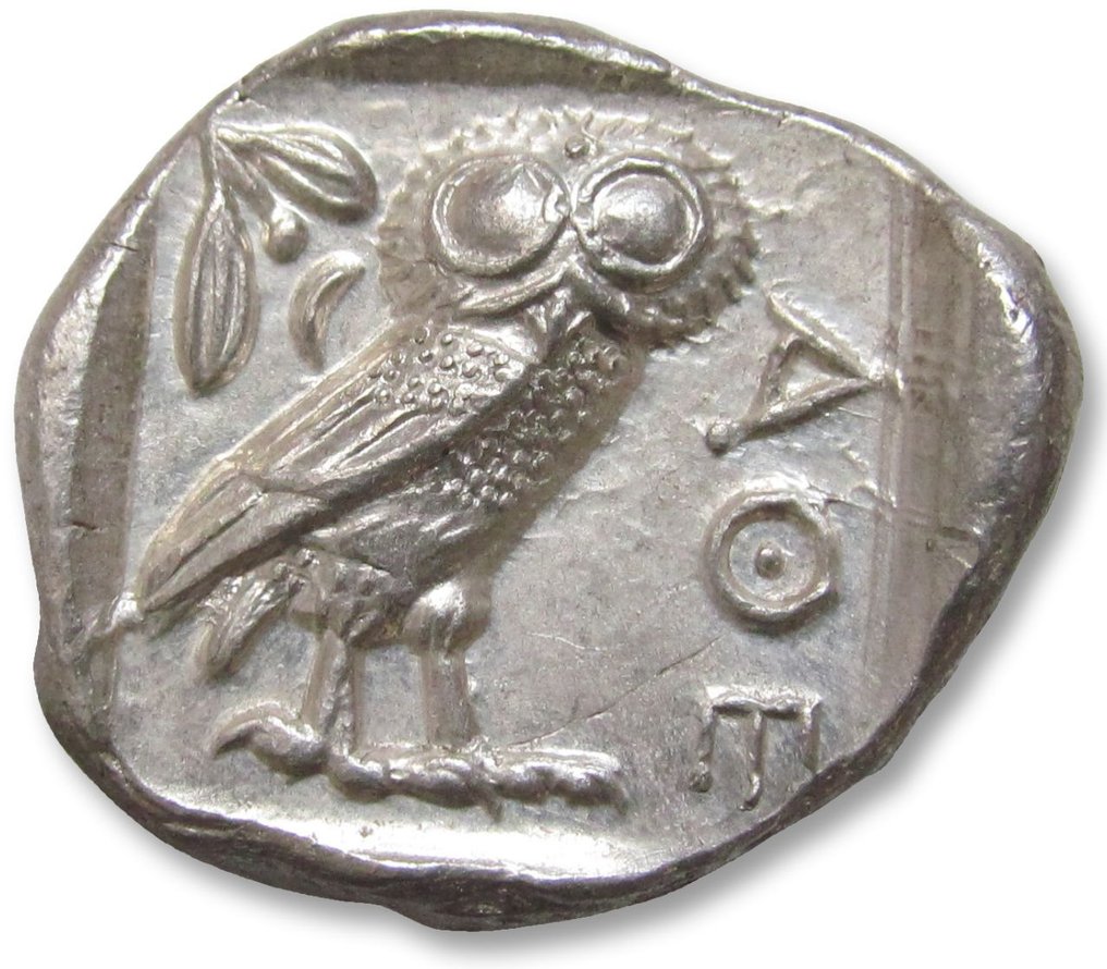 Attica, Atene. Tetradrachm 454-404 B.C. - great example of this iconic coin - struck on large oval shaped flan #1.2