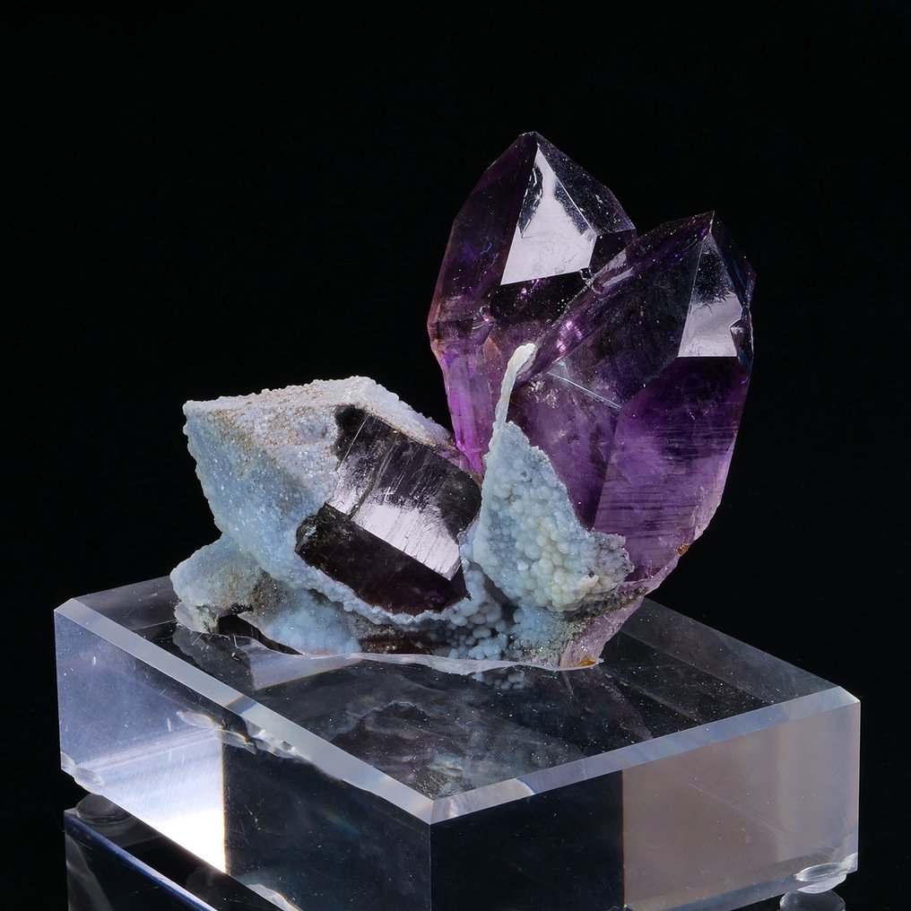 Amethyst ohne Beschädigung, perfekte Kristalle Kristalle - Höhe: 9.2 cm - Breite: 7.4 cm- 200 g - (1) #1.2