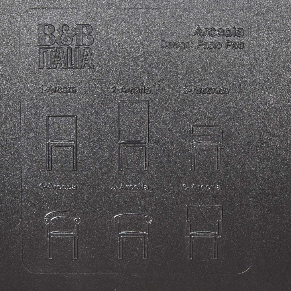 B&B Italia - Paolo Piva - 餐桌椅 - 阿卡迪亚 - 丝绒, 镀铬 - 6 把高背椅套装 #2.1