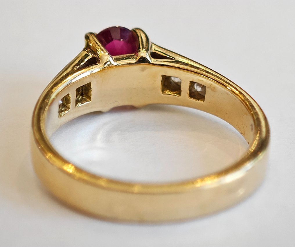Δαχτυλίδι Κίτρινο χρυσό Ρουμπίνι - Διαμάντι #3.2