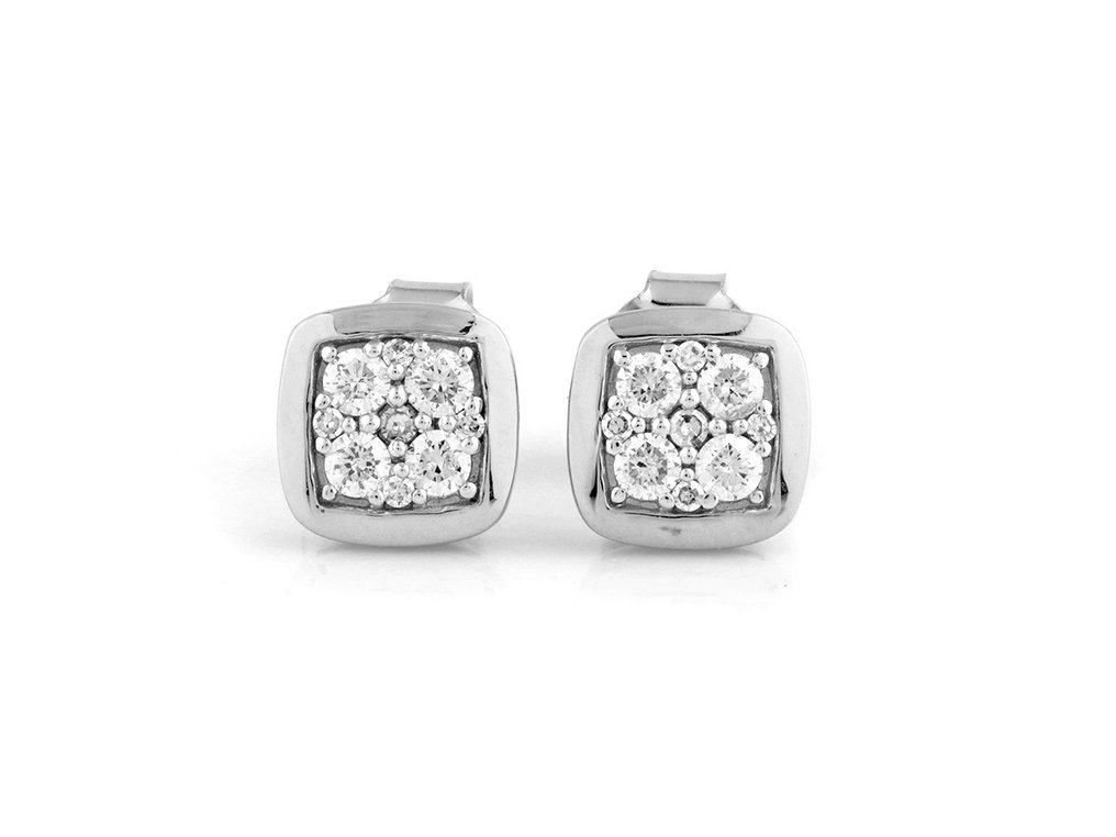 Boucles d'oreilles - 14 carats Or blanc -  0.32ct. tw. Diamant  (Naturelle) #1.1