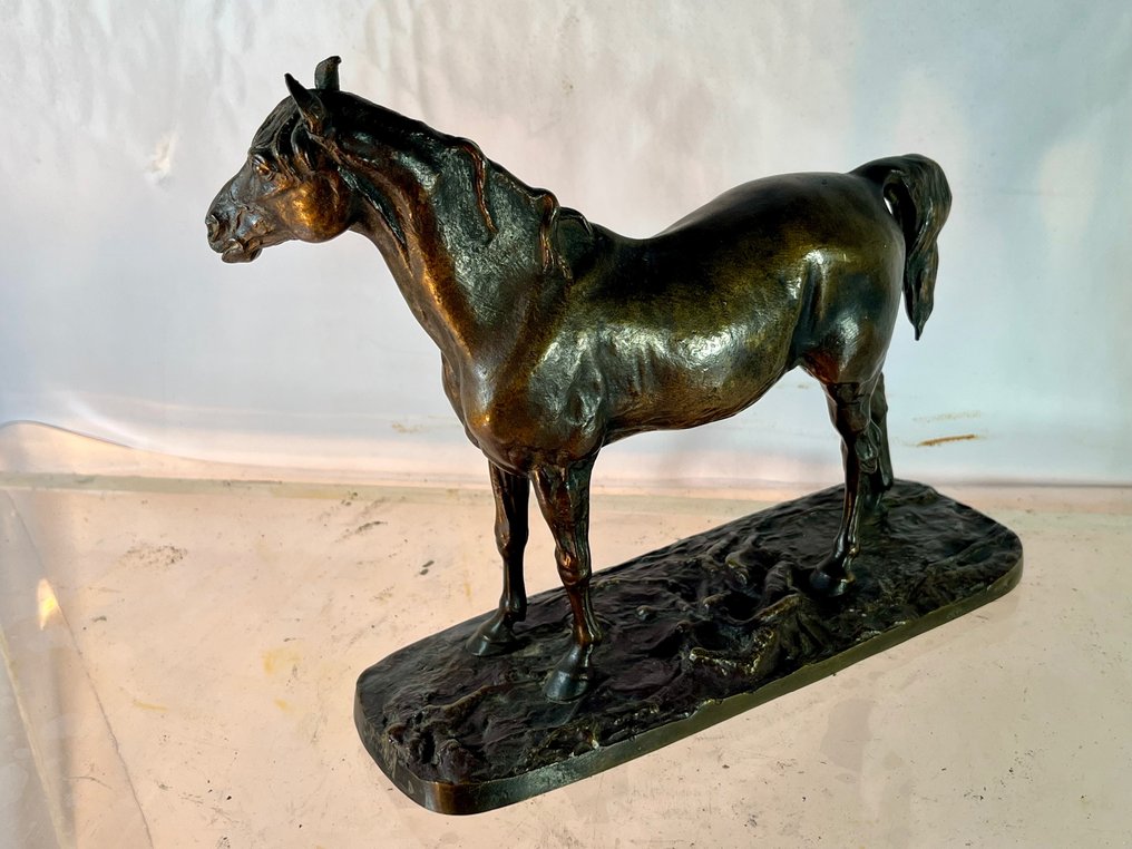 Pierre-Jules Mêne, d’après le modèle - Skulptur, Le cheval Ibrahim - 20 cm - Patinierte Bronze #3.2