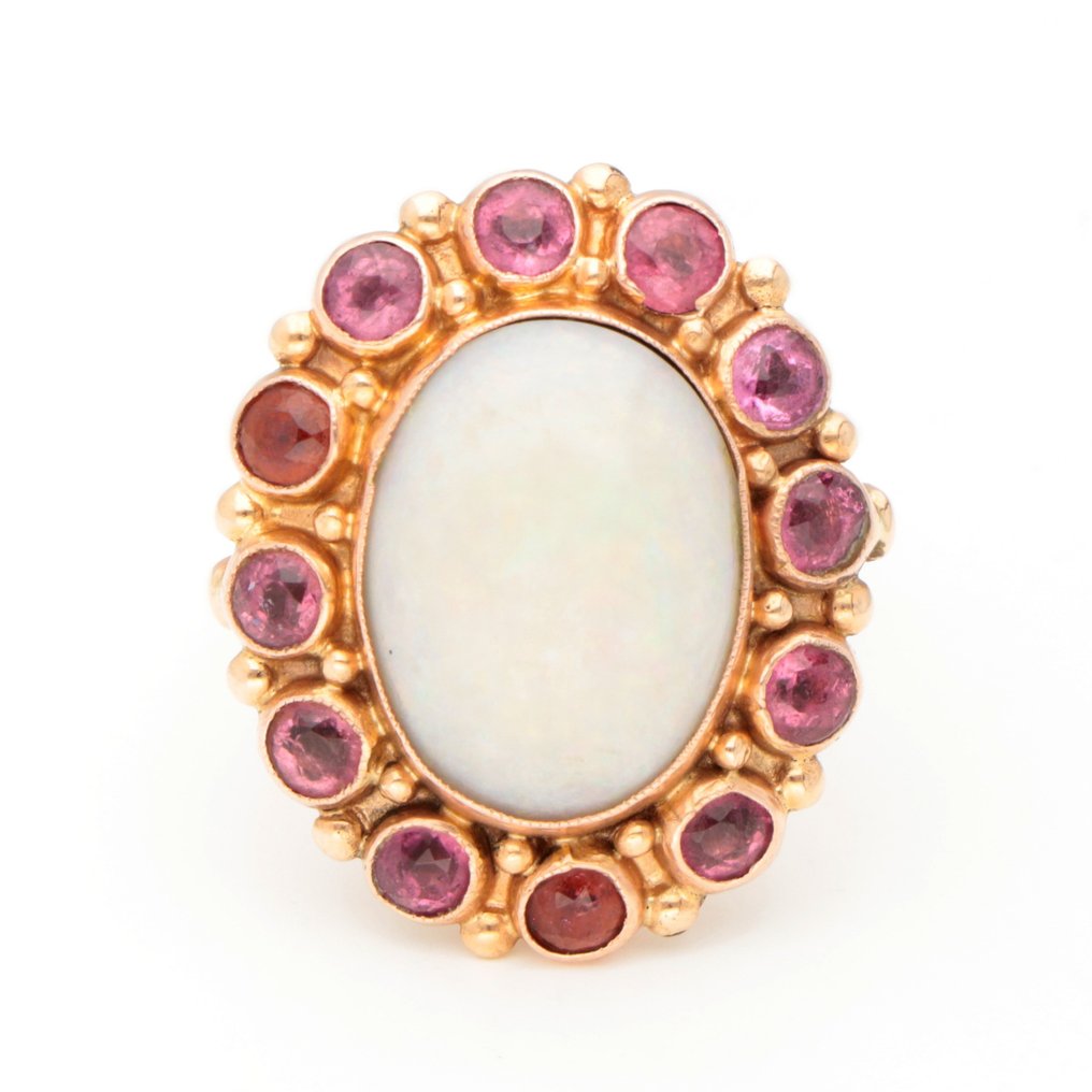 Ring - 14 kt. Yellow gold Opal - Spinel #1.2