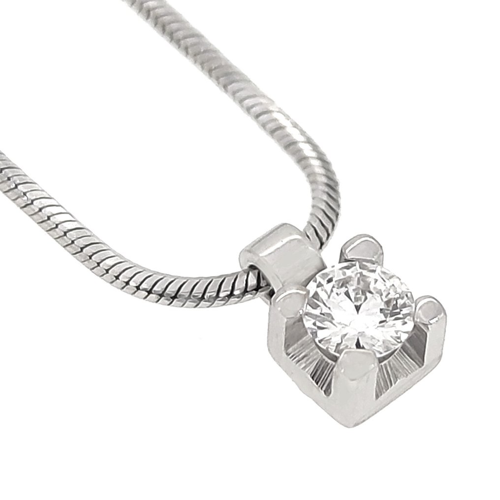 Recarlo - Necklace with pendant - 18 kt. White gold -  0.10ct. tw. Diamond #2.1