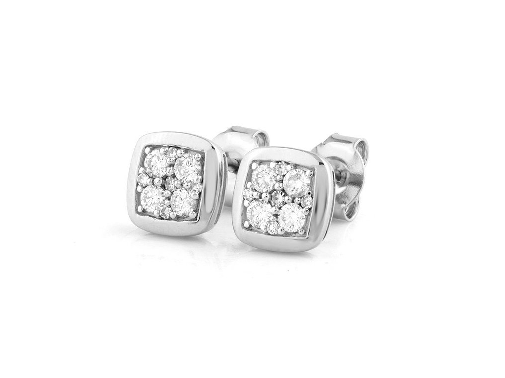 Boucles d'oreilles - 14 carats Or blanc -  0.32ct. tw. Diamant  (Naturelle) #2.1