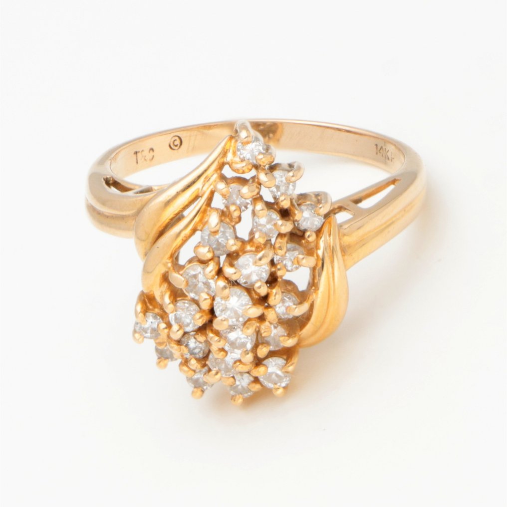 Gyűrű - 14 kt. Sárga arany -  0.42ct. tw. Gyémánt #1.2