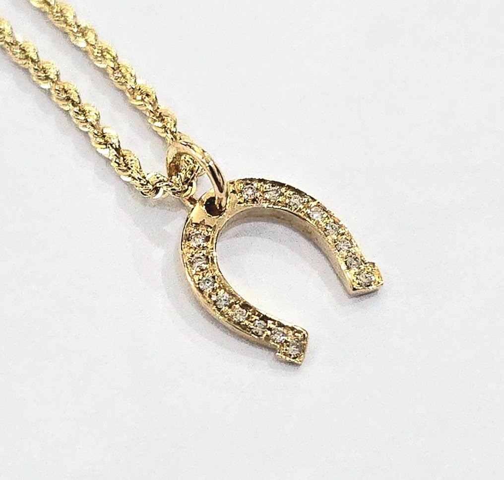 Collar con colgante - 18 quilates Oro blanco -  0.35ct. tw. Diamante  (Natural) #1.1