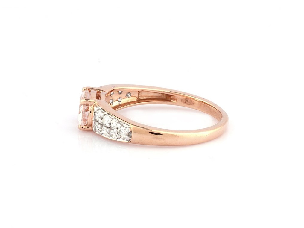 Anello - 18 carati Oro rosa -  0.96ct. tw. Morganite - Diamante #3.1