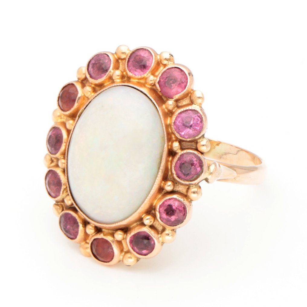 Ring - 14 kt. Yellow gold Opal - Spinel #1.1