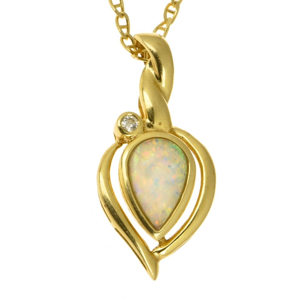 Halskette mit Anhänger Gemischtes Gelbgold Diamant  (Natürlich) #1.2