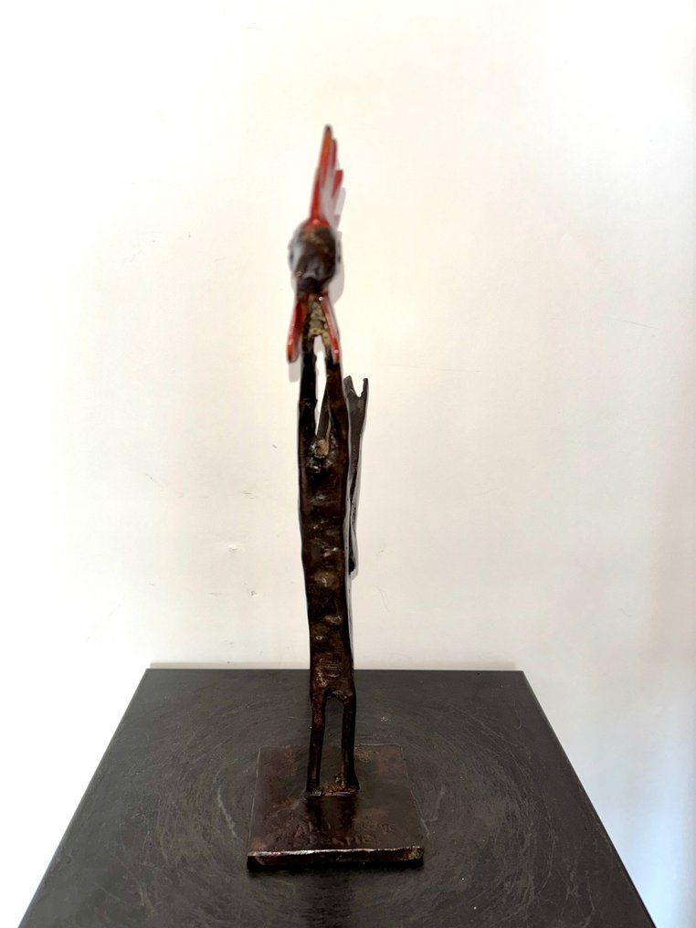 Abdoulaye Derme - Skulptur, Coq - 35 cm - Bronze #2.1